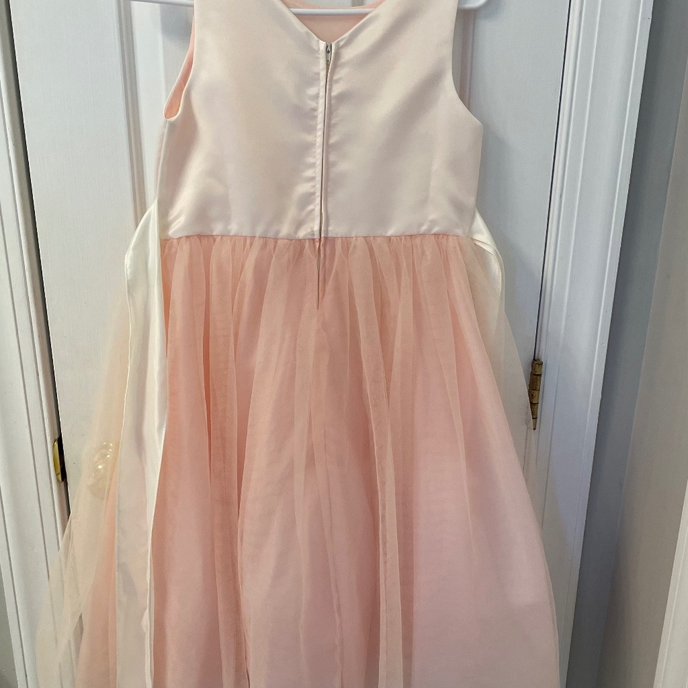 Flower Girl Dress Wedding Size 11/12 Sleeveless Ivory/Blush